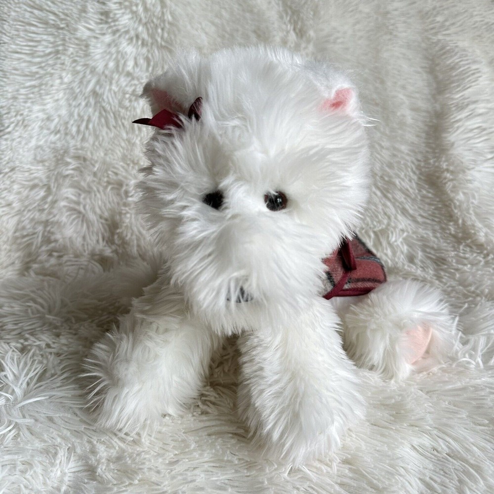2001 Victoria's Secret Lola Terrier Puppy Dog Plush with Plaid Coat by Gund T7